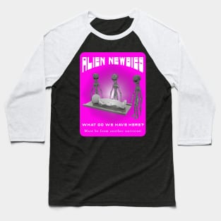 Alien Newbies - Pink and White Baseball T-Shirt